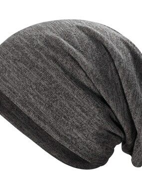 Women's Dark Gray Warm Knit Winter Pull-On Classic Slouchy Stretch Skull Cap